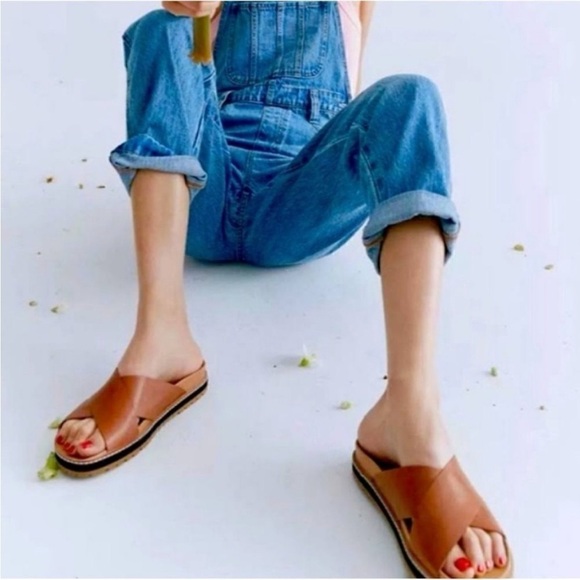 Madewell The Dayna Lugsole Slide Sandal in Leather 6 - Picture 1 of 14